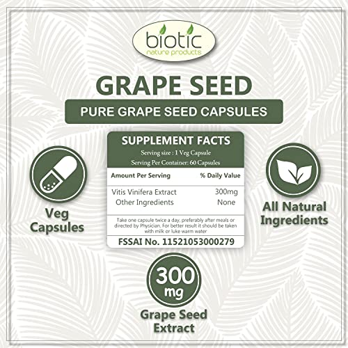 Biotic Natural Grape Seed Extract - Grapeseed Capsule - 60 Veg Capsules - View 4 of 7