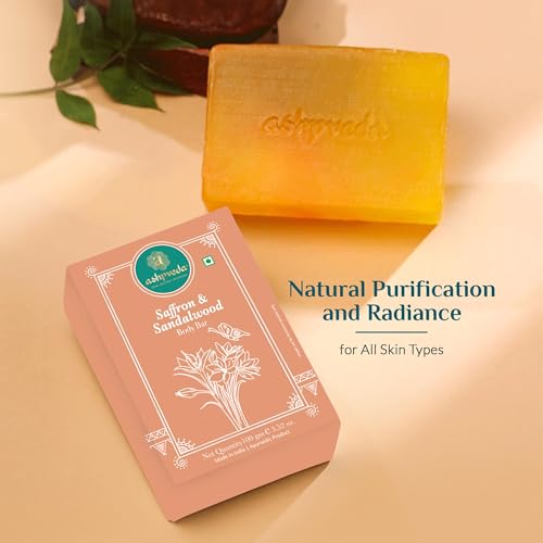 Ashpveda Ayurvedic Handmade Sandalwood &amp; Saffron Bathing Soap Bar | Scented Soap For Glowing, Smooth &amp; Moisturizing Skin (100 gm)(FROM INDIA)JEZ - View 2 of 7