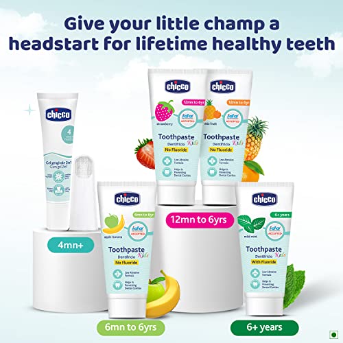 Chicco Toothpaste for Kids (1y-6y), Strawberry Flavour, 50g | Fluoride-Free | Removes Plaque, Helps Prevent Cavities (FROM INDIA)SAB - View 6 of 6