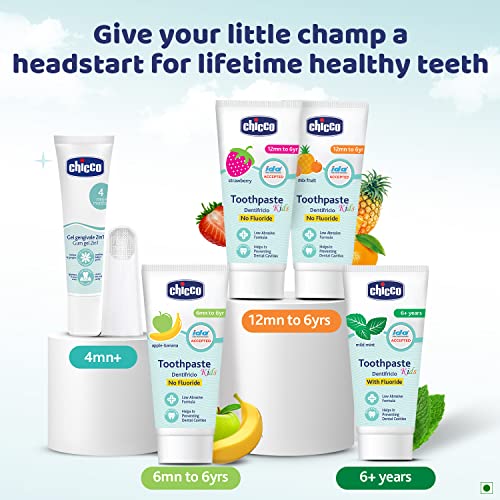 Chicco Toothpaste for Kids (1y-6y), Mix Fruit Flavour, 50g | Fluoride-Free | Removes Plaque, Helps Prevent Cavities (FROM INDIA)SAB - View 4 of 6
