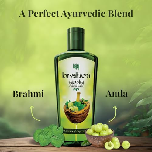 Bajaj Amla Hair Oil for Hair Growth with Brahmi | Ayurvedic Oil for Nourishment, Hairfall Reduction, 300ml Pack of 3 (FROM INDIA)SAB - View 3 of 5