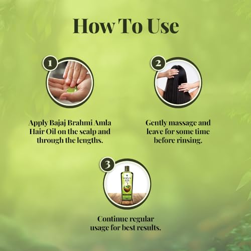 Bajaj Amla Hair Oil for Hair Growth with Brahmi | Ayurvedic Oil for Nourishment, Hairfall Reduction, 300ml Pack of 3 (FROM INDIA)SAB - View 4 of 5