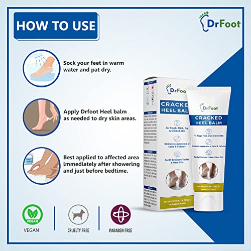 Dr Foot Cracked Heel Balm with Urea, Aloe Vera Gel &amp; Tea Tree Oil for Rough, Thick, Dry, Cracked Skin | Cure and Moisturizes for Healthy Feet – 50gm (FROM INDIA)SAB - View 7 of 7