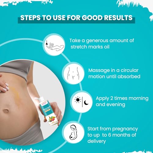 GYNOCUP Stretch Marks Removal Oil 100 ml | Minimises Stretch Marks, Improves Skin Texture | Pomegranate, Sunflower, Olive &amp; Turmeric Oil | Safe For Pregnant Women | Scar Removal Toxin Free Oil (FROM INDIA)SAB - View 6 of 6