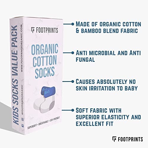 FOOTPRINTS Organic Cotton Anti-Skid Socks | Pack of 6 (FROM INDIA) NUSS - View 7 of 9