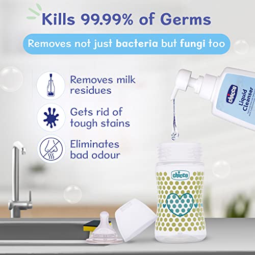Chicco Liquid Cleanser, 500ml | Wash for Feeding Bottle, Accessories, Fruits &amp; Vegetables | 100% Food Grade &amp; Natural Ingredients | Kills 99.99% Bacteria &amp; Fungi | Baby Safe, Dermatologically tested (FROM INDIA)SAB - View 4 of 6
