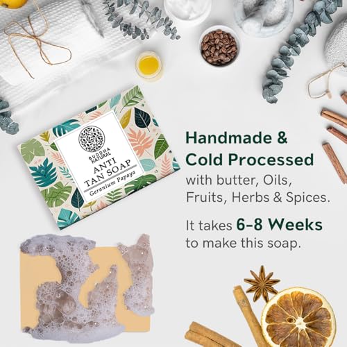 Buddha Natural Tan Removal Natural Soap - 100% Ayush Certified - Cold Pressed Handmade Luxury Butter Soap - Reduce Sun Tanning, DeTan Face &amp; Body - 100 Gms (FROM INDIA)SAB - View 3 of 6