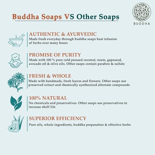 Buddha Natural Tan Removal Natural Soap - 100% Ayush Certified - Cold Pressed Handmade Luxury Butter Soap - Reduce Sun Tanning, DeTan Face &amp; Body - 100 Gms (FROM INDIA)SAB - View 6 of 6