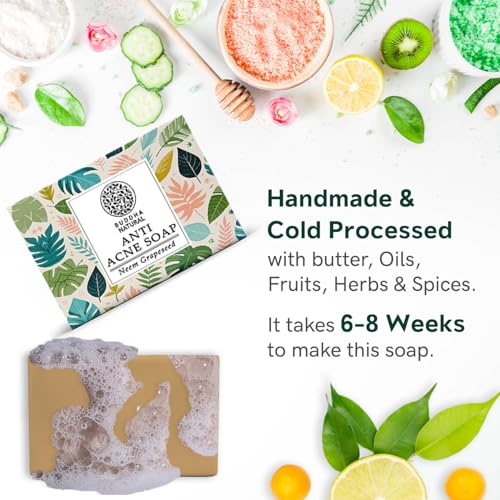 Buddha Natural Acne Natural Soap (100 Gms) - 100% Ayush Certified - Cold Pressed Handmade Luxury Butter Soap - Reduce Acne, Pimples (FROM INDIA)SAB - View 3 of 7