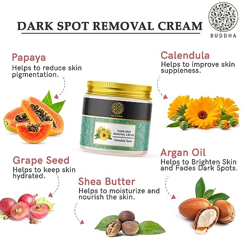 Buddha Natural Dark Spot Removal Face Cream (75 Gms) - 100% Ayush Certified - Helps to Reduce Dark Spot, Pigmentation - Dark Spot Corrector for Women &amp; Men(FROM INDIA)JEZ - View 2 of 6