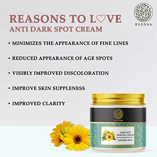 Buddha Natural Dark Spot Removal Face Cream (75 Gms) - 100% Ayush Certified - Helps to Reduce Dark Spot, Pigmentation - Dark Spot Corrector for Women &amp; Men(FROM INDIA)JEZ - View 3 of 6