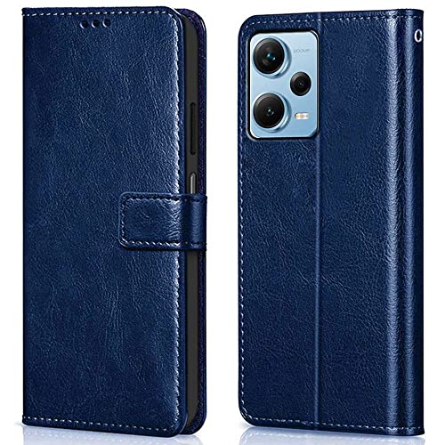 WOW IMAGINE Shock Proof Flip Cover Back Case Cover for Xiaomi Redmi Note 12 Pro 5G (Flexible | Leather Finish | Card Pockets Wallet & Stand | Blue) (FROM INDIA FAAZ) - Shop at Colombo Mall