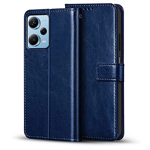 WOW IMAGINE Shock Proof Flip Cover Back Case Cover for Xiaomi Redmi Note 12 Pro 5G (Flexible | Leather Finish | Card Pockets Wallet & Stand | Blue) (FROM INDIA FAAZ) - View 3 of 7