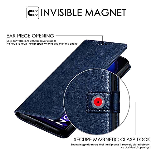 WOW IMAGINE Shock Proof Flip Cover Back Case Cover for Xiaomi Redmi Note 12 Pro 5G (Flexible | Leather Finish | Card Pockets Wallet & Stand | Blue) (FROM INDIA FAAZ) - View 7 of 7