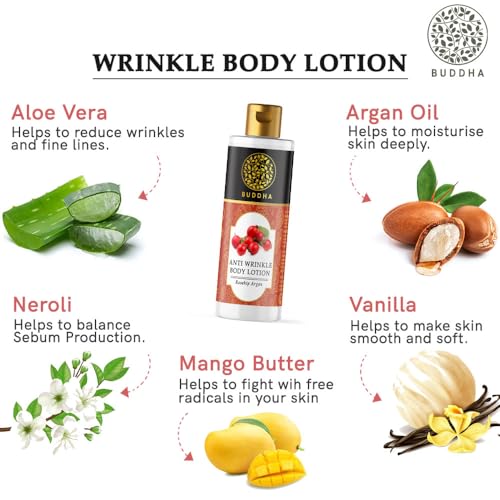 BUDDHA NATURAL Anti Wrinkle Body Lotion (150 ml) - Helps to Reduce Wrinkles &amp; Fine lines - 100% Natural (FROM INDIA)SAB - View 4 of 6