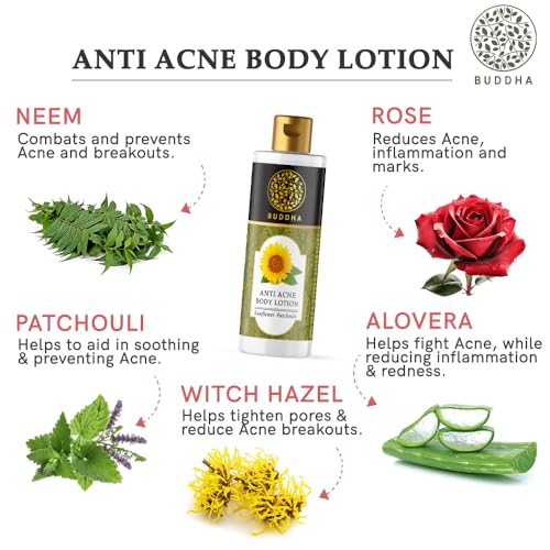BUDDHA NATURAL Anti Acne Body Lotion (150 ml) - Help Clear Acne and Reduce Future Breakouts - 100% Natural (FROM INDIA)SAB - View 3 of 6