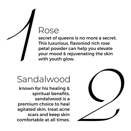 Brillare Rose Face Wash, Anti Ageing Skin, Sandalwood &amp; Coconut Face Wash for Hydration Reduces Ageing Signs &amp; Wrinkles, 100% Natural Powder Face Wash, 30g(FROM INDIA)JEZ - View 4 of 6