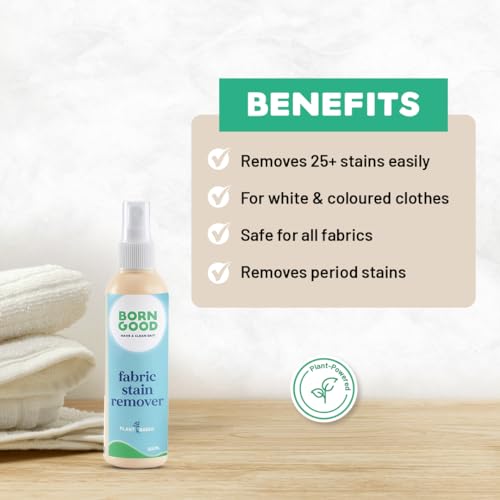 Born Good Plant Based Fabric Stain Remover For Clothes, Removes Tough Stains And Period Stains, Biodegradable, Non-Toxic And Eco-Friendly -100 ml (Pack of 1) - View 2 of 6
