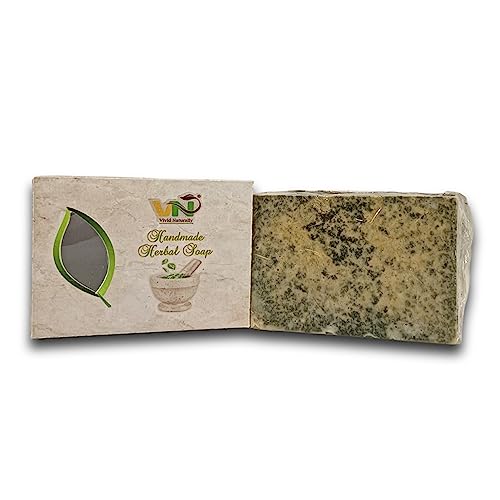 Vivid Naturally Handmade Detan Charcoal Fusion Bar - Goat Milk Natural Soap, Tailored for Unisex Tan Removal &amp; Oil Control, Handcrafted with Activated Charcoal, Besan, Chandan &amp; Multani Mitti - 105g(FROM INDIA)JEZ - View 2 of 5