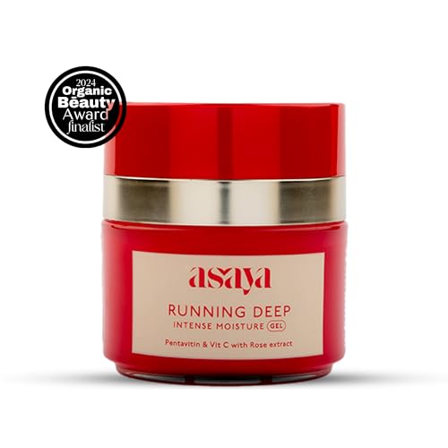 Asaya Running Deep Intense Face Moisturizer Gel |72-Hour Hydration &amp; Glow with Vitamin C, Pentavitin &amp; Natural Rose Extracts | For All Skin Types| specially for Melanin-Rich Skin (50g) (FROM INDIA)SAB - View 2 of 6