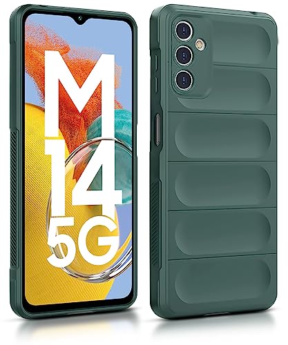 WOW IMAGINE Ultimate Silicon Back Cover Case for Samsung Galaxy M14 5G | Military Grade Drop Protection Shockproof Bumper | Anti-Slip Grip | Scratch Proof Micro-Fibre Cloth Inside (Forest Green)(FROM INDIA FAAZ) - View 3 of 6