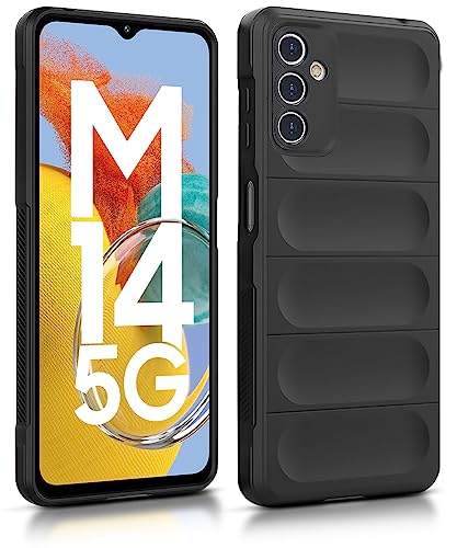 WOW IMAGINE Ultimate Silicon Back Cover Case for Samsung Galaxy M14 5G | Military Grade Drop Protection Shockproof Bumper | Anti-Slip Grip | Scratch Proof Micro-Fibre Cloth Inside (Pitch Black)(FROM INDIA FAAZ) - View 3 of 6