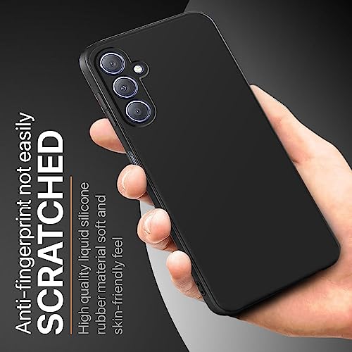 WOW IMAGINE Back Cover for Samsung Galaxy M34 5G | F34 5G | Ultra Slim Soft Rubberised Case | Inner Velvet Fabric Lining | Matte Silicone Flexible Mobile Case | Camera Protection - Black(FROM INDIA FAAZ) - View 5 of 6