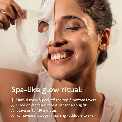 Asaya Radiance Face Sheet Mask for Brightening | Bio cellulose Sheet Mask for Dull, Uneven Skin | Niacinamide, Vitamin C &amp; Chamomile Flower Extract | Adds Glow | Made in Korea | All Skin Types (FROM INDIA)SAB - View 5 of 6