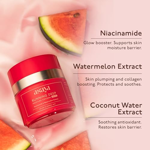 Asaya Moisture Cocoon Creme | Rich moisturizing cream for women &amp; men | Niacinamide, Watermelon &amp; Coconut Water extract | Soothes, firms &amp; adds glow | Non-greasy | For Dry to Normal skin types, 50 gm (FROM INDIA)SAB - View 4 of 6