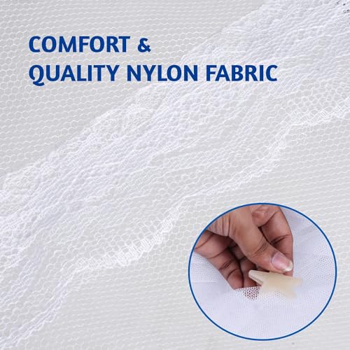 Heart Home Mosquito Net | Nylon Single Bed Mosquito Net | Foldable Machardani | Mosquito Net for Bedroom | Outdoor Trip Mosquito Net | 6.5x4 Feet | Blue(FROM INDIA)NUZ - View 6 of 6