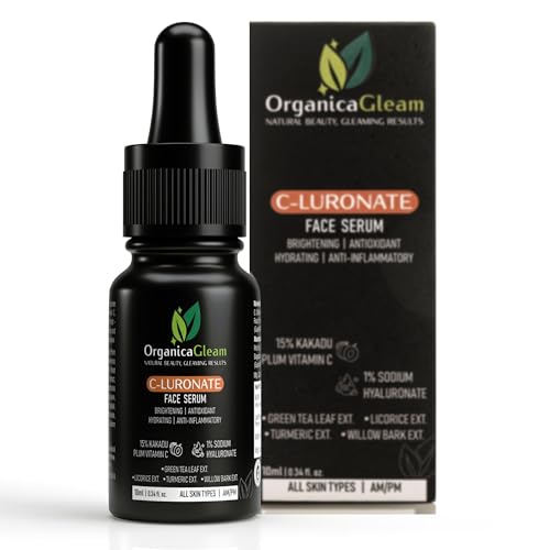 ORGANICAGLEAM C-Luronate Face Serum with Vitamin C, Sodium Hyaluronate, Green Tea, Turmeric for Hydration, Antioxidant &amp; Anti-inflammatory, Smooth Moisturized Skin, Skincare for Men and Women (10 ml)(FROM INDIA)JEZ - View 2 of 7