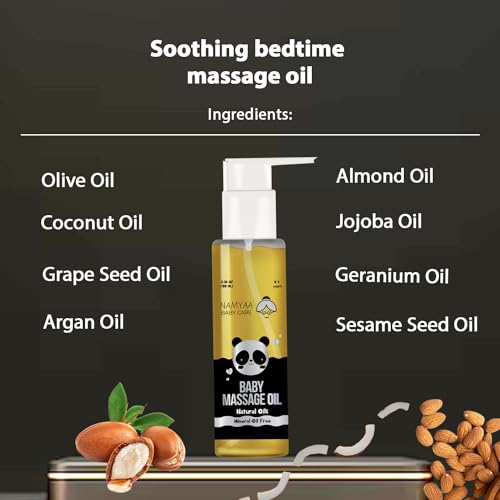 Namyaa Baby Massage Oil With Goodness of More Than 10 Oils | Calming and Soothing with Lavender, Chamomile, Almond Oil To Help Sleep And Nourish Skin (3.38), Pack of 1(FROM INDIA)NUZ - View 3 of 6