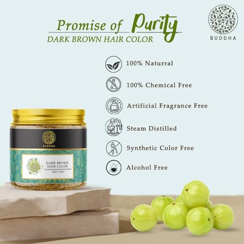 Buddha Natural Dark Brown Hair Color - 50 Grams - Plant Based Natural - Instant, No Ammonia. Get Natural Dark Brown Color Free from Harsh Chemicals(FROM INDIA)JEZ - View 5 of 6