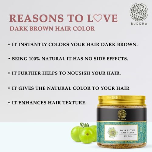 Buddha Natural Dark Brown Hair Color - 50 Grams - Plant Based Natural - Instant, No Ammonia. Get Natural Dark Brown Color Free from Harsh Chemicals(FROM INDIA)JEZ - View 6 of 6