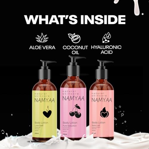 Namyaa Nourishing Body Lotion|With Long Lasting Fragrance|Made with Natural Ingredients |For Dry Skin|Gives Glowing And Ultra Soft Skin| Pack of 3(Aloe Vera, Coconut Oil)(FROM INDIA)NUZ - View 3 of 5