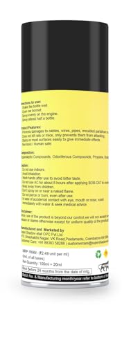 Shadow Securitronics Bob Cat Highly Effective No Entry Rat Repellent Spray for Cars| Rodent Spray| Anti Rat Spray |2X Advance Formula Pack of 1 (120 ML) (FROM INDIA) NUSS(FROM INDIA) NUSS - View 2 of 6