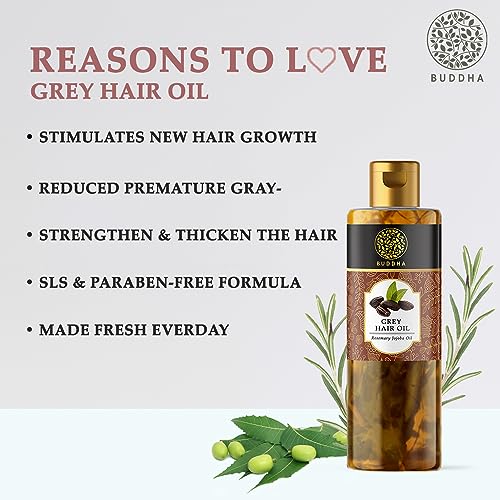 Buddha Natural Oil For Greys (150 ml) - Complete Solution For Greys hair - 100% Natural(FROM INDIA)JEZ - View 3 of 6