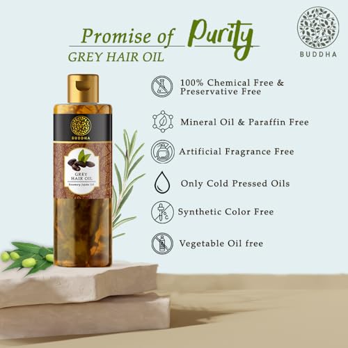 Buddha Natural Oil For Greys (150 ml) - Complete Solution For Greys hair - 100% Natural(FROM INDIA)JEZ - View 6 of 6