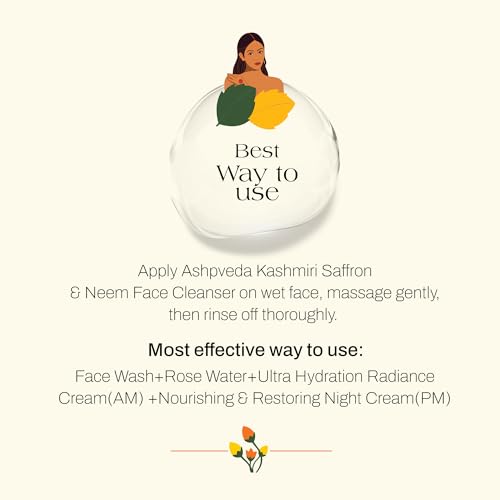 Ashpveda Natural Radiant Kashmiri Saffron and Neem Ayurvedic Herbal Face Wash for Daily Skin Exfoliation and Brightening | Face Cleanser, Chemical Free Face Wash (100 ml)(FROM INDIA)JEZ - View 6 of 6