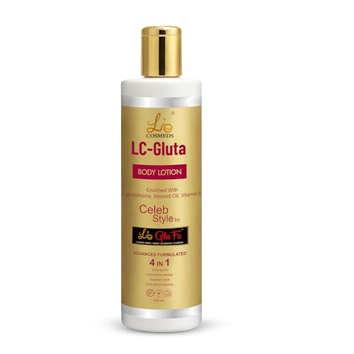 Lio Cosmeds Body Lotion LC Gluta Glutathione Body Lotion for Skin Brightening Glowing Skin Moisturizes Skin &amp; Radiant Skin contains Glutathione Almond Oil &amp; Kojic Acid (200 ml) (FROM INDIA) NUSS - Shop at Colombo Mall