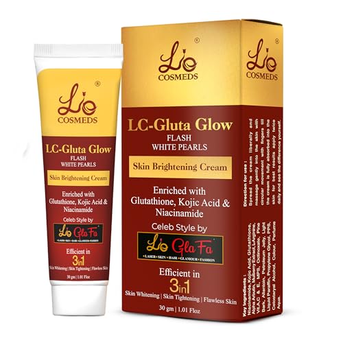Lio Cosmeds Face Cream for Skin Brightening, Lightening, Pigmentation, Pores Tightening, Shine, Uneven Skin Tone &amp; Glow contains L Glutathione, Kojic Acid, Niacinamide, Vitamin C, E, L Argenine, Mulberry for Men &amp; Women - 30gm - Shop at Colombo Mall