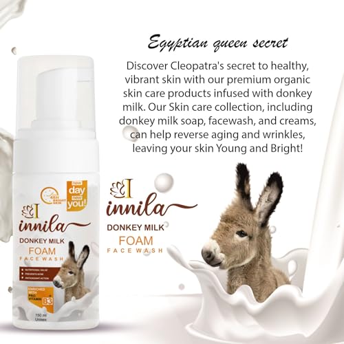 Innila Donkey Milk Foam Face Wash For Skin Brightening &amp; Anti- Aging With Pro Vitamin B3+ -150ML (Men &amp; Women)(FROM INDIA)NUZ - View 5 of 6