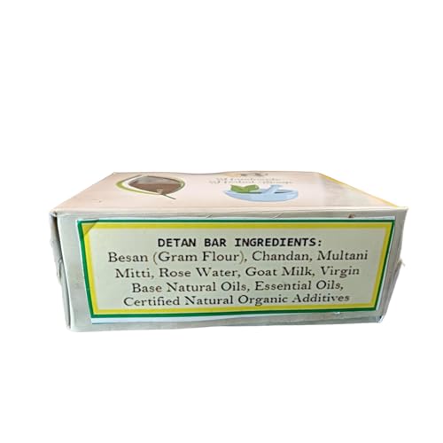 Vivid Naturally Detan Soap Bar - Tan Removal, Glowing Skin, Besan, Chandan, Multani Mitti | Handmade Soap | Ayurvedic Soaps | Herbal Soap Pack of 3-315g (105g+105g+105g)(FROM INDIA)JEZ - View 4 of 6