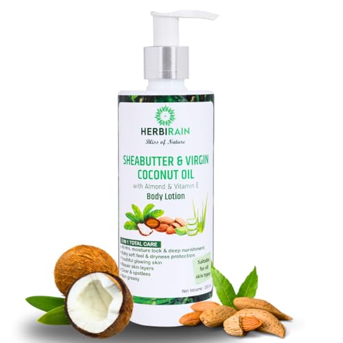 Herbirain deep nourishing &amp; intense repairing body lotion/48 Hrs Moisturisation/Almond &amp; Cocunut milk enriched with vit E/Baby soft glowing spotless skin/For men &amp; women 200ml (FROM INDIA) NUSS - Shop at Colombo Mall