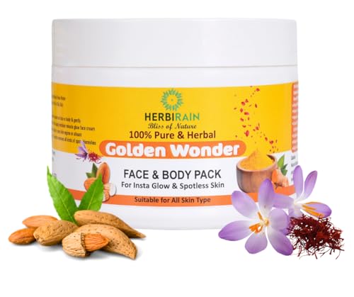 Herbirain Organic Ubtan Powder Face &amp; Body Pack Fairer &amp; Even Skin Tone, Glowing Skin,Tan Removal, Reduce Melasma &amp; Pigmentation naturally | Almond,Walnut,Saffron,Vitamin C 250 gm (FROM INDIA) NUSS - Shop at Colombo Mall