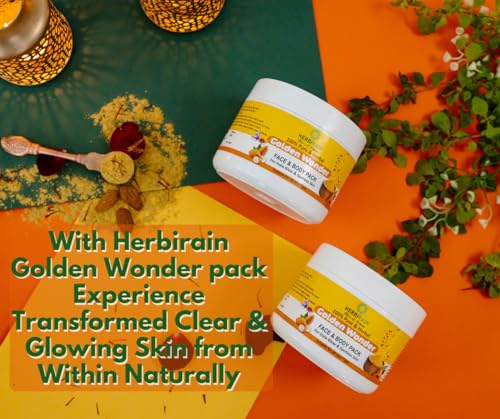 Herbirain Organic Ubtan Powder Face &amp; Body Pack Fairer &amp; Even Skin Tone, Glowing Skin,Tan Removal, Reduce Melasma &amp; Pigmentation naturally | Almond,Walnut,Saffron,Vitamin C 250 gm (FROM INDIA) NUSS - View 6 of 7