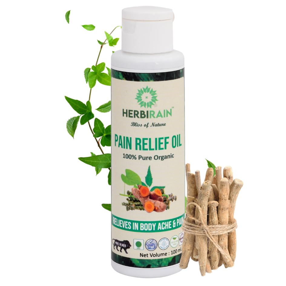 Herbirain Pain Relief Oil For Arthritis,Spondylitis,Sprain,Joint,Muscular Neck,Back &amp; Knee pain,Frozen shoulder with Manjistha, Dashmool, Shatavari/100% Natural &amp; Ayurvedic 100ml (FROM INDIA) NUSS - Shop at Colombo Mall