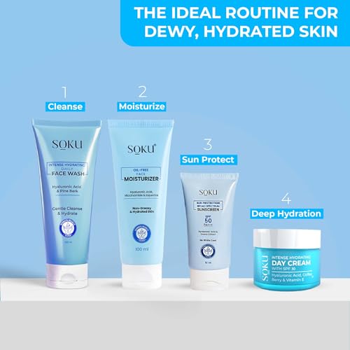 SOKU Intense Hydrating Daily Face Wash | Hyaluronic Acid Booster | Suitable For Dry Skin | Enriched with Pine Bark |Pore Cleansing &amp; Dirt Control | Men &amp; Women - 100 ml(FROM INDIA)JEZ - View 7 of 7