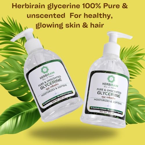 Herbirain Pure &amp; Unscented Glycerine for Face, Skin &amp; Hair 250ml (FROM INDIA) NUSS - View 4 of 4