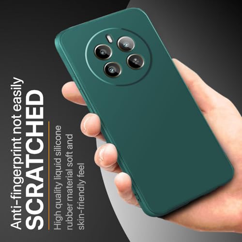 WOW IMAGINE Back Cover for Realme Narzo 70 | Narzo 70 Pro | 12 Plus | P1 5G | Slim Soft Rubberised Case | Inner Velvet Fabric Lining | Matte Silicone Flexible Mobile Case | Camera Protection - Green(FROM INDIA FAAZ) - View 5 of 6